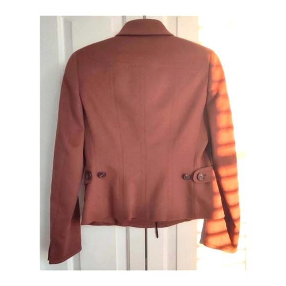 AKRIS PUNTO Bergdorf Goodman Brown Blazer Jacket S 6 Wolle-laine-wool / Angora - Picture 14 of 16
